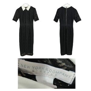 New York & Company Black Dress with White Collar